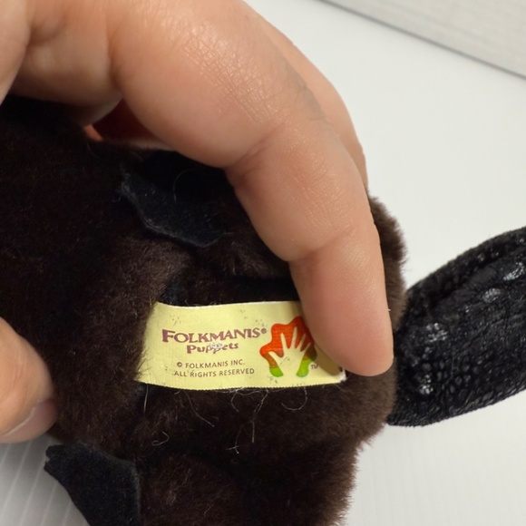 Folkmanis Folktails Mini Beaver Finger Hand Puppet Plush Soft Librarian Plush - Picture 4 of 7